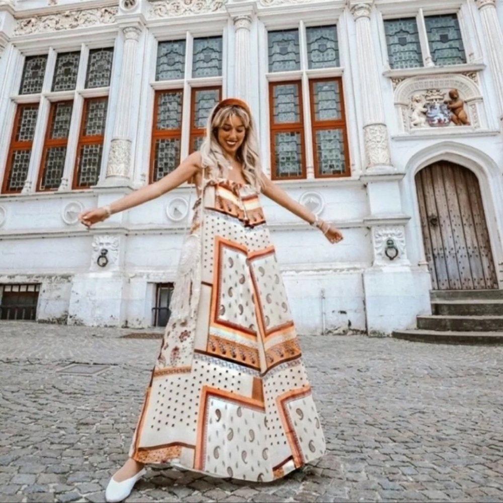 Rare NWT Zara Paisley Boho Maxi Dress XXS blogger favorite fall dress maxi - Picture 4 of 11